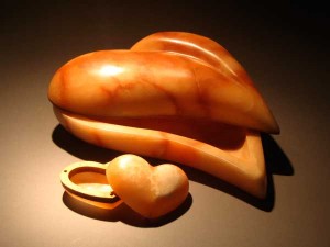 Beautiful Alabaster heart boxes carved in stone from the Kodachrome Basin, Utah and lined with high desert juniper from Arizona's Mogollon Rim.