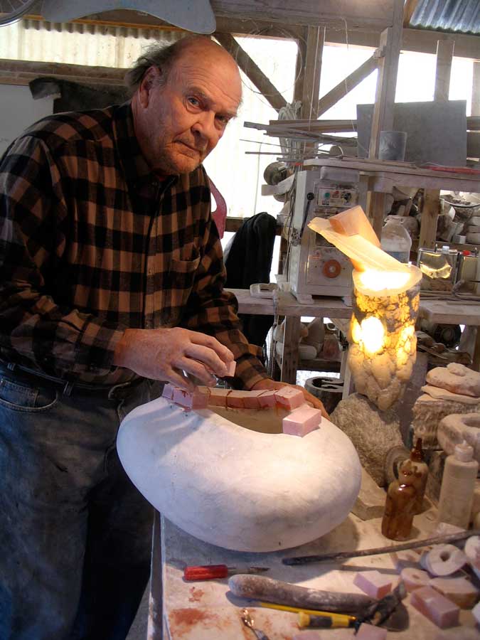 Paul Hawkins carving large bowl