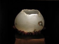 Large white alabaster candle holder by Susan Zalkind