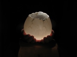 Medium white alabaster candle holder by Susan Zalkind
