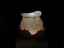 Large white fluted alabaster candle holder by Susan Zalkind