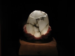Small white alabaster candle holder by Susan Zalkind