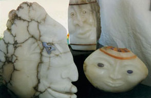 alabaster stone face fine art sculptures by Susan Zalkind.