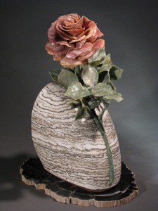 Lavendar-Mauve Alabaster Rose